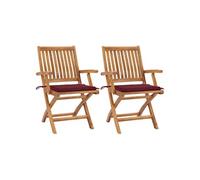 Lot de 8 Chaises Pliables de Jardin avec Coussins Siège Teck Solide vidaXL