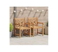 Lot de 2 chaise GENERIQUE exterieur non pliable en teck H. 90 cm