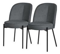 ML-Design Lot de 2 Chaises de Salle à Manger, Anthracite en Polyester avec Pieds Métalliques, Dossier Confortable Arrondi, Assise Rembourrée, Sièges Ergonomiques pour Cuisine et Salon, Design Moderne