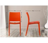 Lot de 2 chaise GENERIQUE interieur empilable non pliable H. 81 cm en plastique orange
