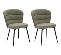 Lot de 2 Chaises en Tissu "Losanna" 85cm Vert