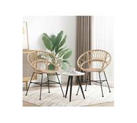 Lot de 2 chaise GENERIQUE interieur non pliable H. 81 cm en rotin