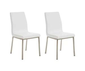 Lot de 2 chaise GENERIQUE interieur non pliable H. 88 cm en acier blanc