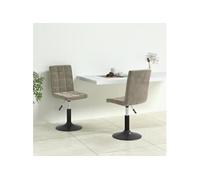vidaXL Chaises pivotantes de salle à manger – Lot de 2 – Velours gris clair – Hauteur réglable