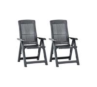 Vidaxl Chaises Inclinables De Jardin Lot De 2 Plastique Anthracite