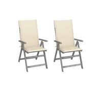 Vidaxl Chaises Inclinables De Jardin 2 Pcs Avec Coussins Bois D'acacia