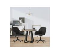 vidaXL Chaises pivotantes à manger lot de 2 Velours noir 3103383