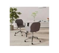 Lot de 2 Chaises Pivotantes à Manger Sièges à Dîner Gris Foncé Tissu vidaXL