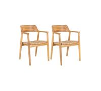 Lot de 2 chaise H. 78 cm non empilable non pliable en bois interieur naturel