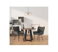 vidaXL Chaises à manger Lot de 2 Velours Gris foncé