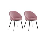 Lot de 2 chaise H. 81 cm non empilable non pliable en metal interieur rose