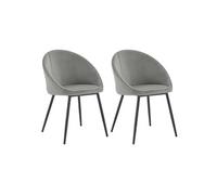 Happy Garden Chaises DIANE vintage velours gris Lot de 2