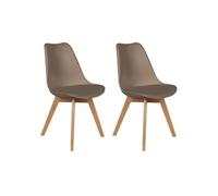 AltoBuy MEDALINE - Lot de 2 Chaises Scandinaves Taupe