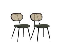 Lot de 2 chaise H. 82 cm non empilable non pliable interieur en plastique vert