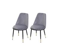 2x chaise de salle à manger HWC-H28, chaise de cuisine, métal gris, pieds noirs, velours