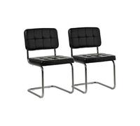 Happy Garden Chaises cantilever MARIA – Simili noir, rembourrage mousse, structure acier – Lot 2