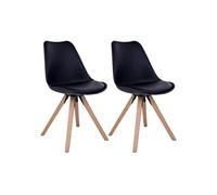 Lot de 2 chaise H. 86 cm non empilable non pliable en bois massif interieur