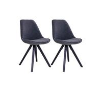 Lot de 2 chaise H. 86 cm non empilable non pliable interieur en bois massif gris
