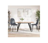 vidaXL Chaises à manger lot de 2 Gris foncé Velours