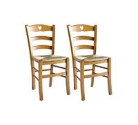 Lot de 2 chaise H. 88 cm non empilable non pliable en bois interieur