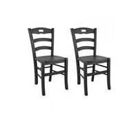 Lot de 2 chaise H. 88 cm non empilable non pliable interieur en bois noir