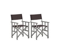 Lot de 2 chaise vidaxl H. 88 cm pliable en acacia exterieur gris gris G