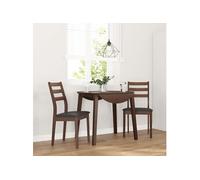 Lot de 2 chaise H. 90 cm non pliable en bois massif interieur marron