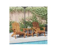 Bois d'Acacia Massif Chaise de Jardin Adirondack et Repose-pied Patio vidaXL