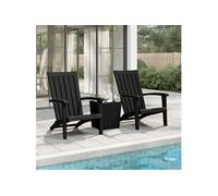 Lot de 2 chaise H. 93 cm empilable non pliable exterieur en polypropylene noir