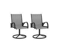 Vidaxl Chaises Pivotantes De Jardin Lot De 2 Textilène Et Acier Gris Gris