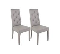 Lot de 2 chaise H. 99 cm non empilable non pliable en bois interieur gris