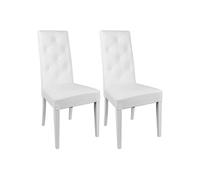 Lot de 2 chaise H. 99 cm non empilable non pliable en bois massif interieur blanc