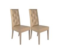 Lot de 2 chaise H. 99 cm non empilable non pliable interieur en bois marron