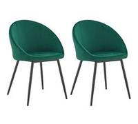 Lot de 2 chaise happy garden en metal non empilable non pliable H. 81 cm interieur vert vert G