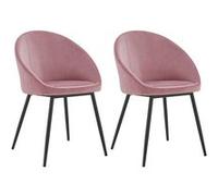 Lot de 2 chaise happy garden H. 81 cm non empilable non pliable en metal interieur rose Rose G