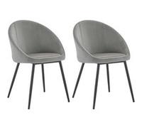 Lot de 2 chaise happy garden H. 81 cm non empilable non pliable interieur en metal gris Gris G