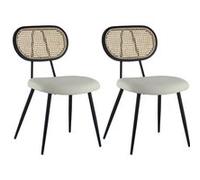 Lot de 2 chaise happy garden H. 82 cm non empilable non pliable interieur en plastique beige Beige G
