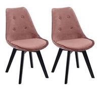 Lot de 2 chaises en velours nora roses avec coussin