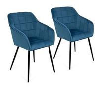 Lot de 2 chaise id market interieur non pliable en metal H. 80 cm gris gris G