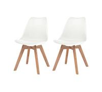 Lot de 2 chaise interieur empilable non pliable en plastique H. 83 cm blanc