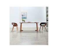 Vidaxl Chaises De Salle Ã Manger 2 Pcs Gris Bois Courbã© Et Tissu