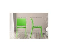 Lot de 2 chaise interieur empilable non pliable H. 81 cm en plastique vert