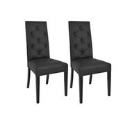 Lot de 2 chaise interieur non empilable non pliable en bois massif H. 99 cm noir