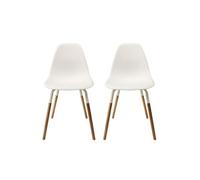 Lot de 2 chaise interieur non empilable non pliable H. 86 cm en bois blanc