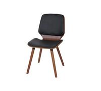 2x Chaise De Salle À Manger Hwc-B16, Bois Courbé, Rétro, Aspect Noyer Similicuir Noir Noir