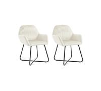 2x Chaises de Salle à Manger Noir Velours Siège de Cuisine Repas Dîner vidaXL