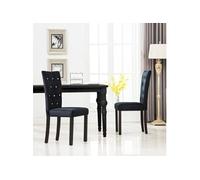 Vidaxl Chaises À Manger Lot De 2 Noir Velours Noir