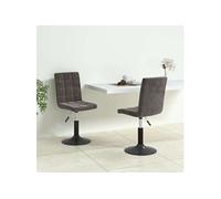 vidaXL Chaises de salle à manger pivotantes Hauteur réglable Velours Gris foncé Lot de 2