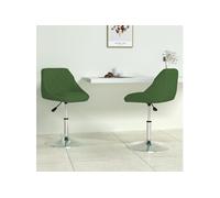 vidaXL Chaises de salle à manger pivotantes – Lot de 2 – Hauteur réglable – Velours vert foncé