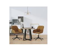 vidaXL Chaises pivotantes à manger lot de 2 Marron Velours